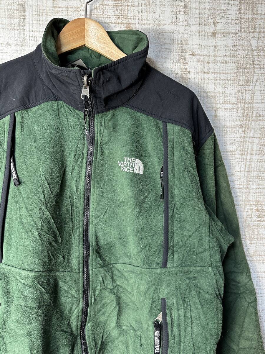 ☆US古着 THE NORTH FACE ノースフェイス 90年代 フリースジャケット ゴアテックス ウィンドストリッパー グリーン緑×黒【L】 ◆5399◆拍卖