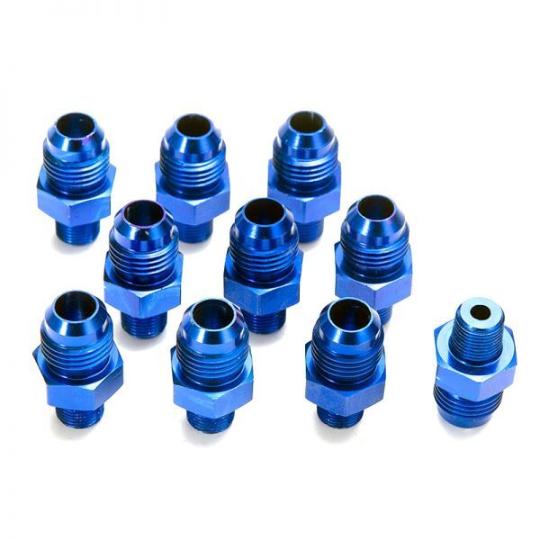 ホースサイズ 変換 アダプター AN8 オス - 3/8NPT オス ブルー アルマイト 汎用 フィッティング オイルクーラー 水温センサー :15 C1 O拍卖