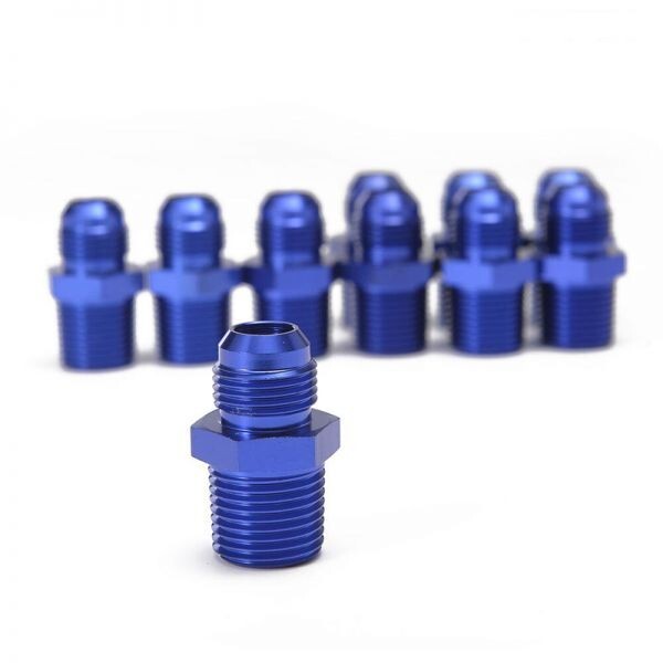 ホース サイズ 変換 中継 アダプター AN8 オス - 1/2NPT オス ブルー 汎用 フィッティング オイルクーラー 水温センサー 燃料 :15 C1 P拍卖