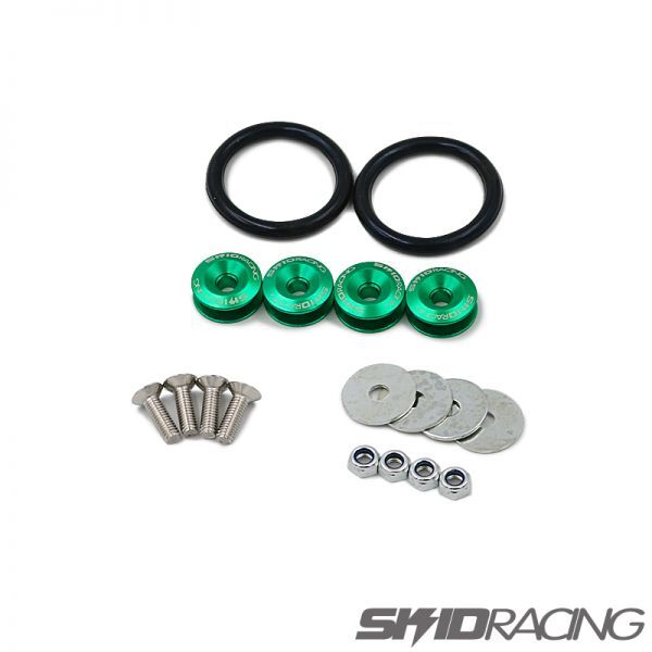 SKID RACING 在庫処分 クイックリリースファスナー バンパーに グリーン 緑 :14 B2 E拍卖