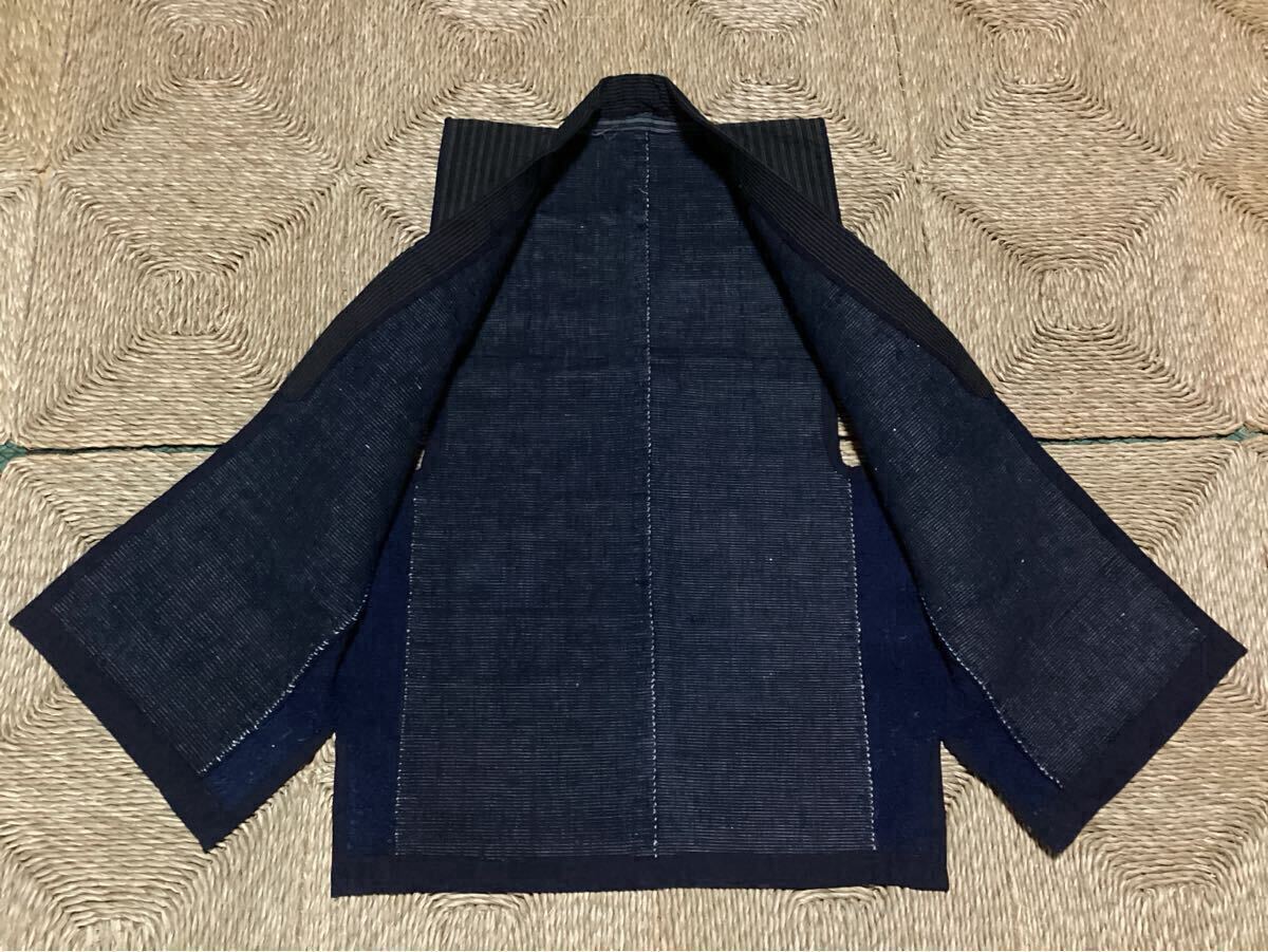 時代物/古布/庄内刺し子/裂織/裂き織り/藍染め手織り木綿/美品/時代裂/野良着/半纏/羽織/古裂き/リメイク/ディスプレイ/襤褸/古道具/古民具拍卖