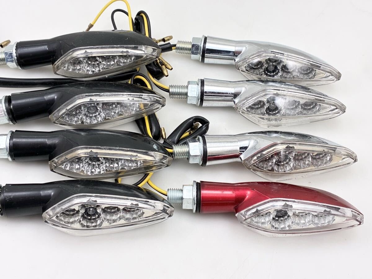 B級品 汎用 5連 LED ウインカー 8個セット 3色 メッキ ブラック レッド 新品未使用 アウトレット品 まとめ売り 定形外発送 送料込み拍卖