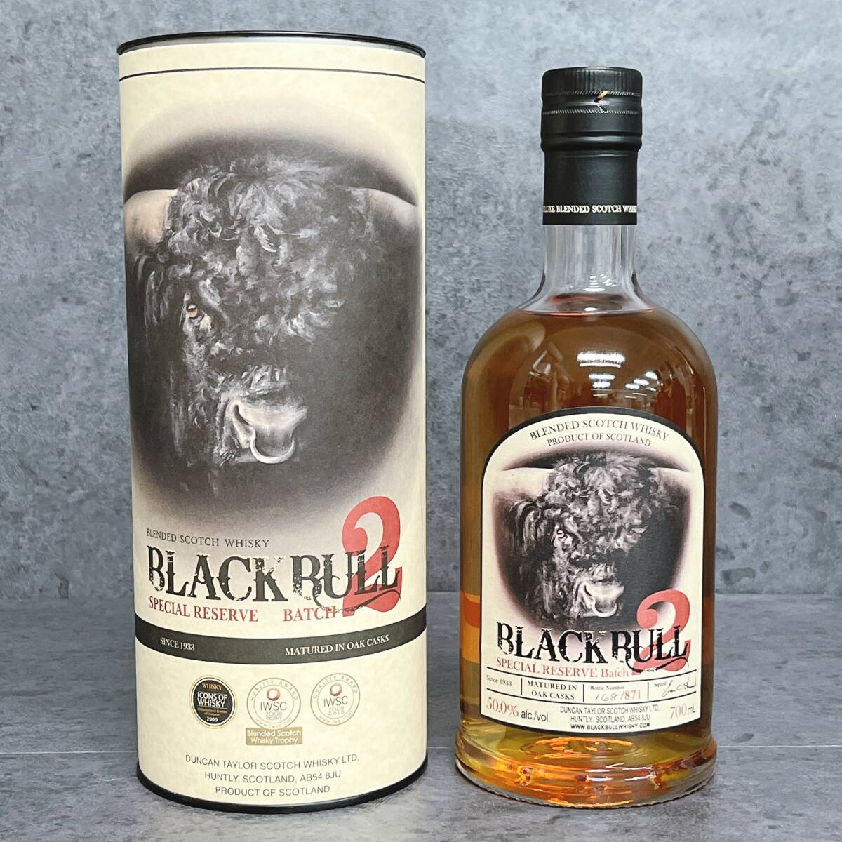 3:美品 未開栓 BLACK BULL ブラックブル スペシャルリザーブ 168/871 スコッチ ウイスキー 缶筒ケース付き拍卖