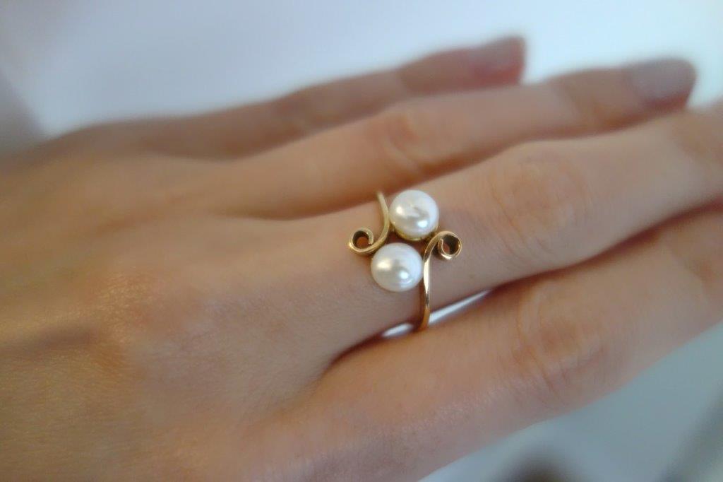 K18 パール 真珠 リング イギリスアンティーク 指輪 9.5号拍卖