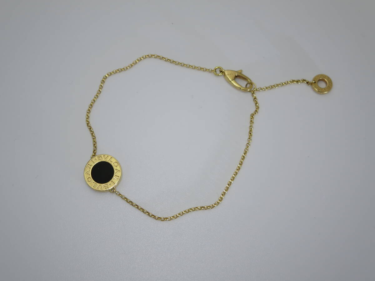 ☆ ブルガリ ブルガリブルガリ 750(K18YG)Xオニキス 約15.5㎝号位 約3.6g位 中古 ブレス ☆259K拍卖