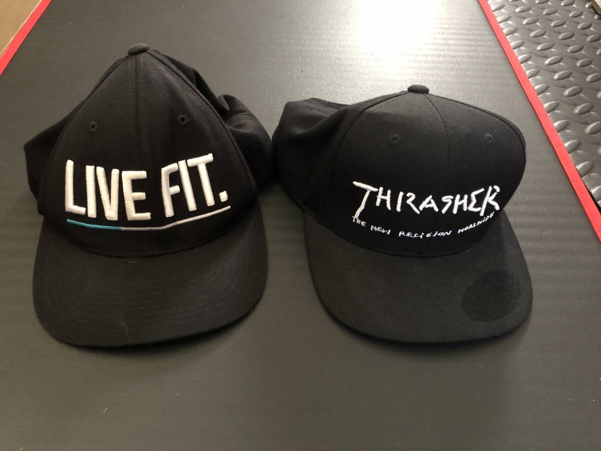 【セット出品】THRASHER LIVE FIT キャップ 美品 筋トレスケートボード拍卖