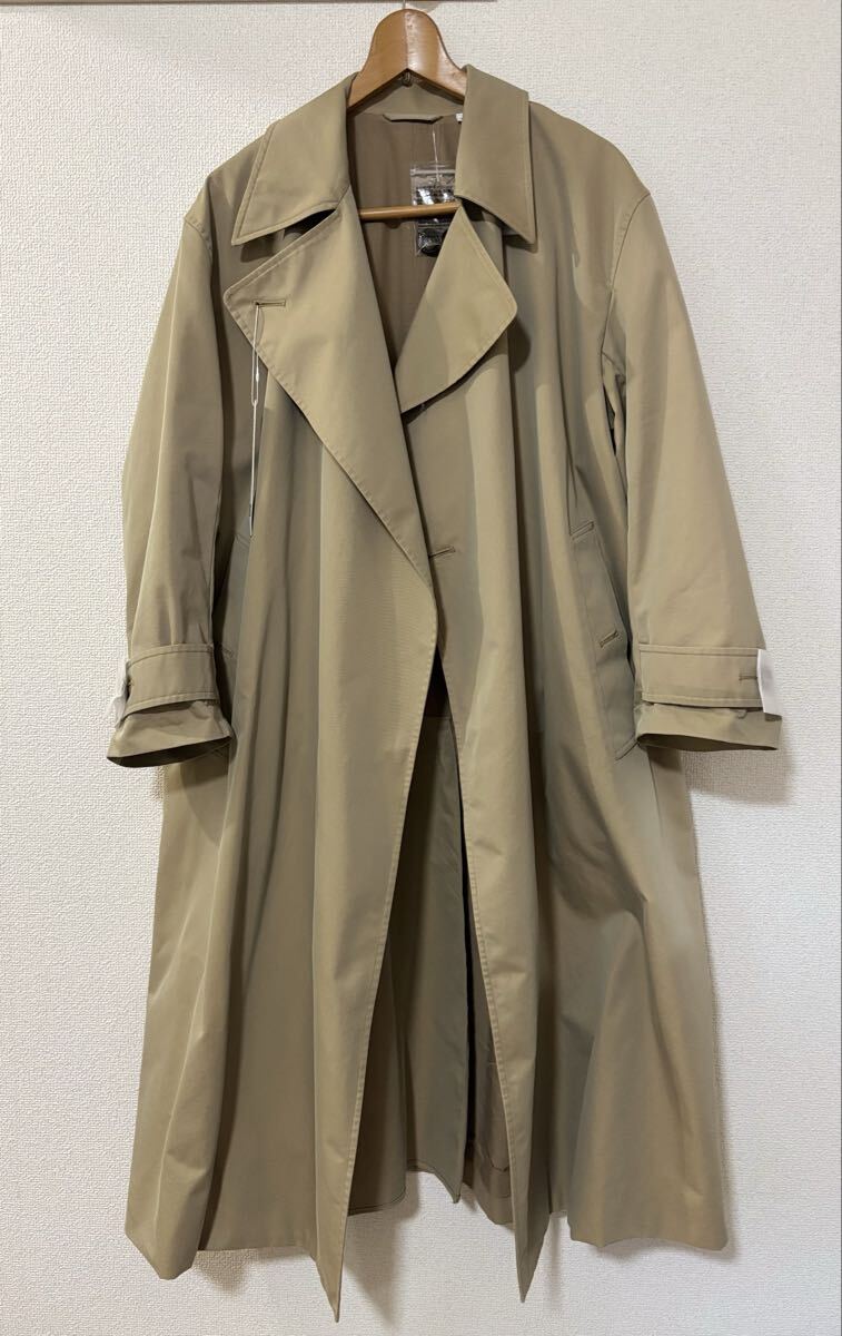 未使用 ユニクロ UNIQLO U トレンチ コート S サイズ ベージュ 腰ひも付き 裏地付き ユニセックス 玉虫色 オーバーサイズ 1108拍卖