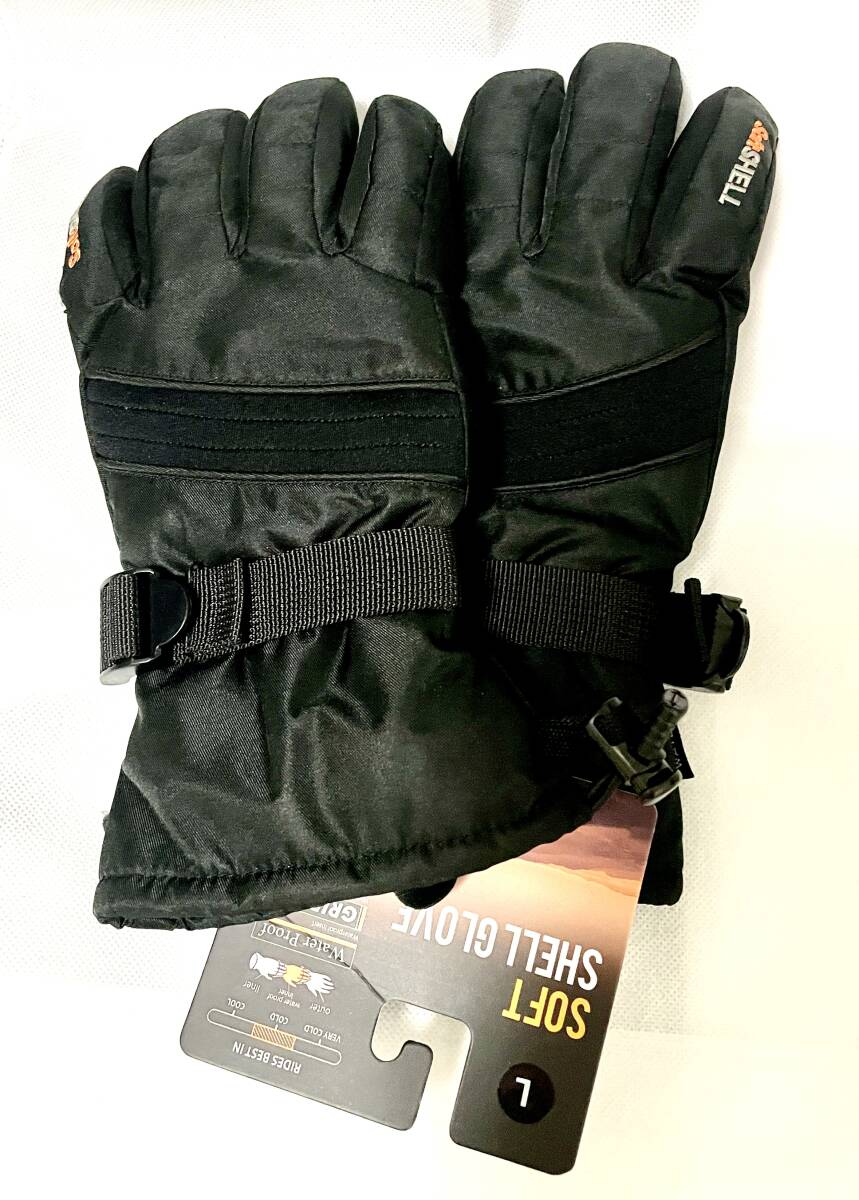 新品未使用★防寒・防水・防風・冬用 ソフトシェルグローブ メンズ Lサイズ 黒 バイク・ボード・スキー・釣り・アウトドア拍卖