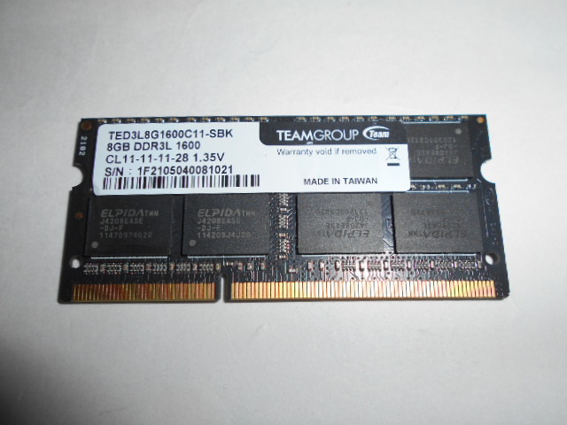 TEAM☆8GB/DDR3L 1600☆1枚拍卖