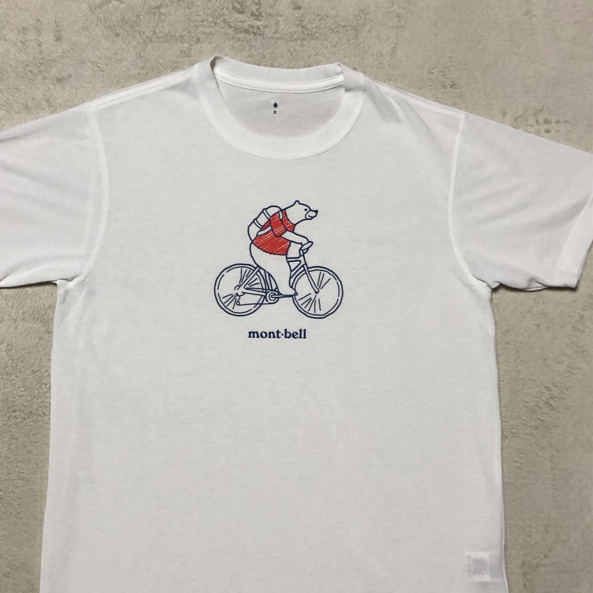モンベル mont-bell WIC.T サイクリングベア 半袖Tシャツ 熊プリント 白 Sサイズ拍卖