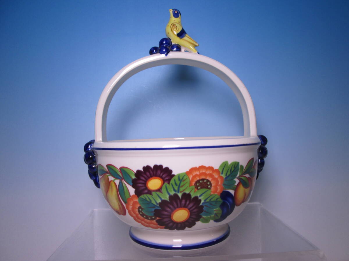 ☆ロイヤルコペンハーゲン Golden Summer 小鳥ハンドルバスケット H26cm ゴールデンサマー 廃盤品拍卖