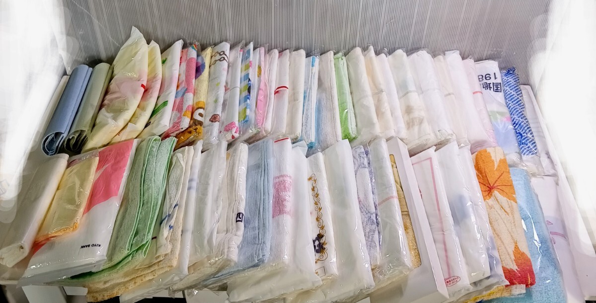 【1円スタート】 粗品タオル まとめ フェイスタオル 粗品 雑巾 ウエス 長期保管品 164枚 E1595拍卖