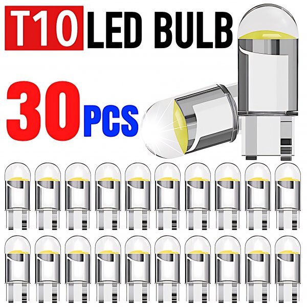 T10 T16 LED バルブ 30個 12V COB 6000K ホワイト CANBUS キャンセラー ポジション ナンバー灯 メーター パネル球 明るい 爆光 車検対応拍卖