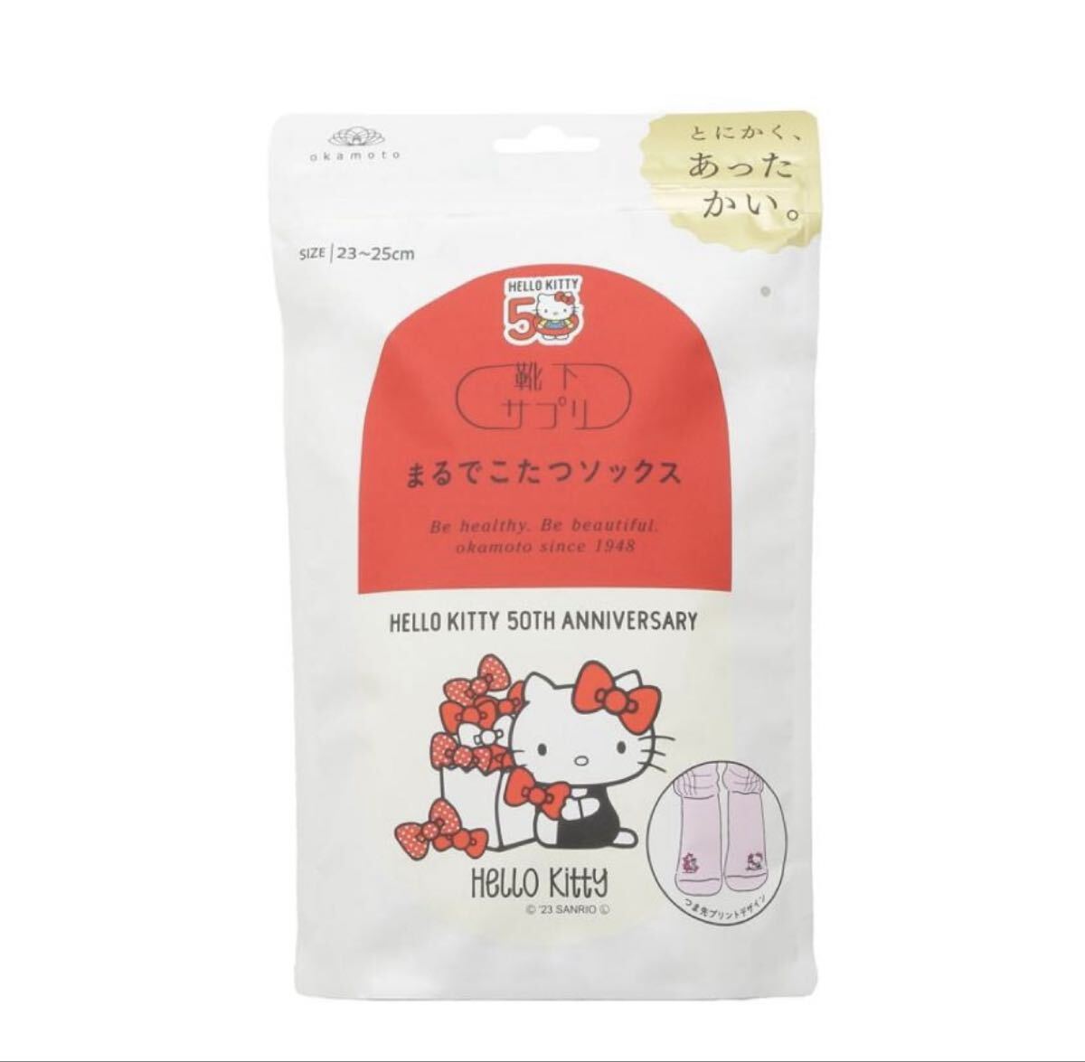 新品 まるでこたつソックス 靴下サプリ HELLO KITTY サンリオキティ フェアリーピンク拍卖