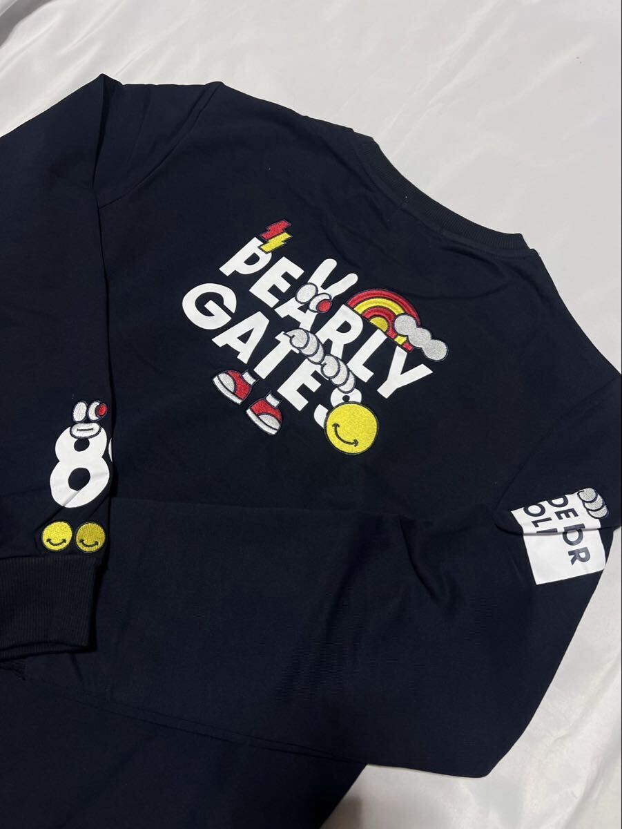 新品 正規品 PEARLY GATESパーリーゲイツ/サイズ6(XL)超人気 どうしちゃったPG 裏毛スウェットプルオーバー 日本製 拍卖