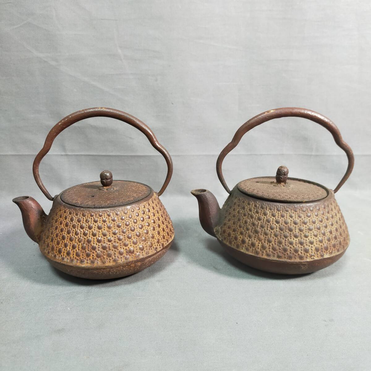 ▲ 11/6 297121 南部鉄器 鉄瓶 2点 セット おまとめ 急須 茶道具 現状品 金属工芸 総重量約1890g拍卖