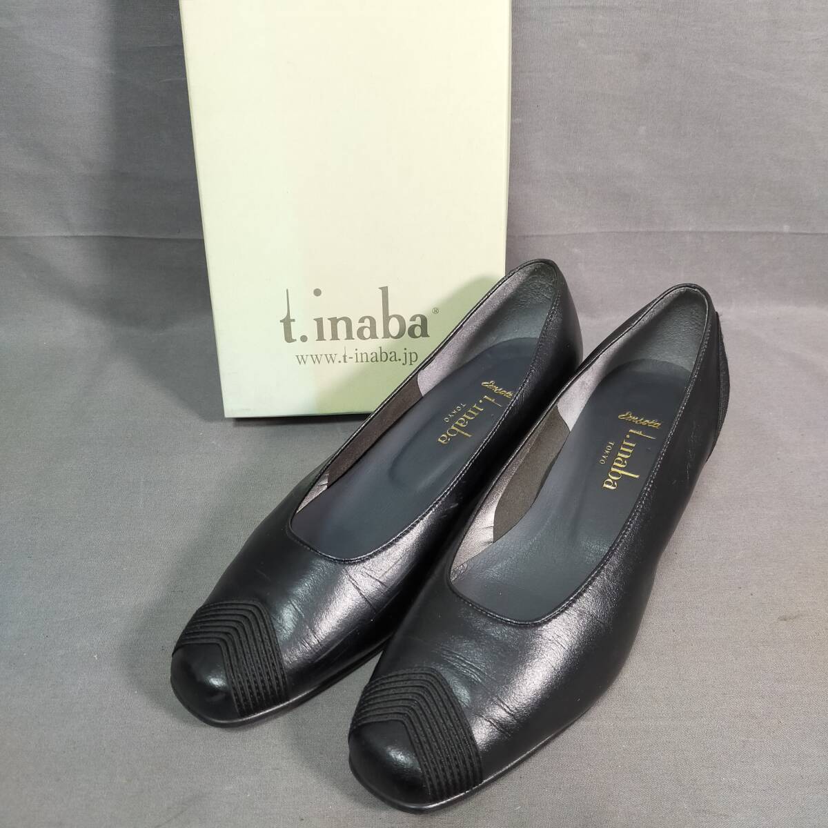 5711/10 GJ72355 T.inaba ティー.イナバ ヒール パンプス レザー ブラックカラー サイズ24.5 冠婚葬祭 レディース靴拍卖