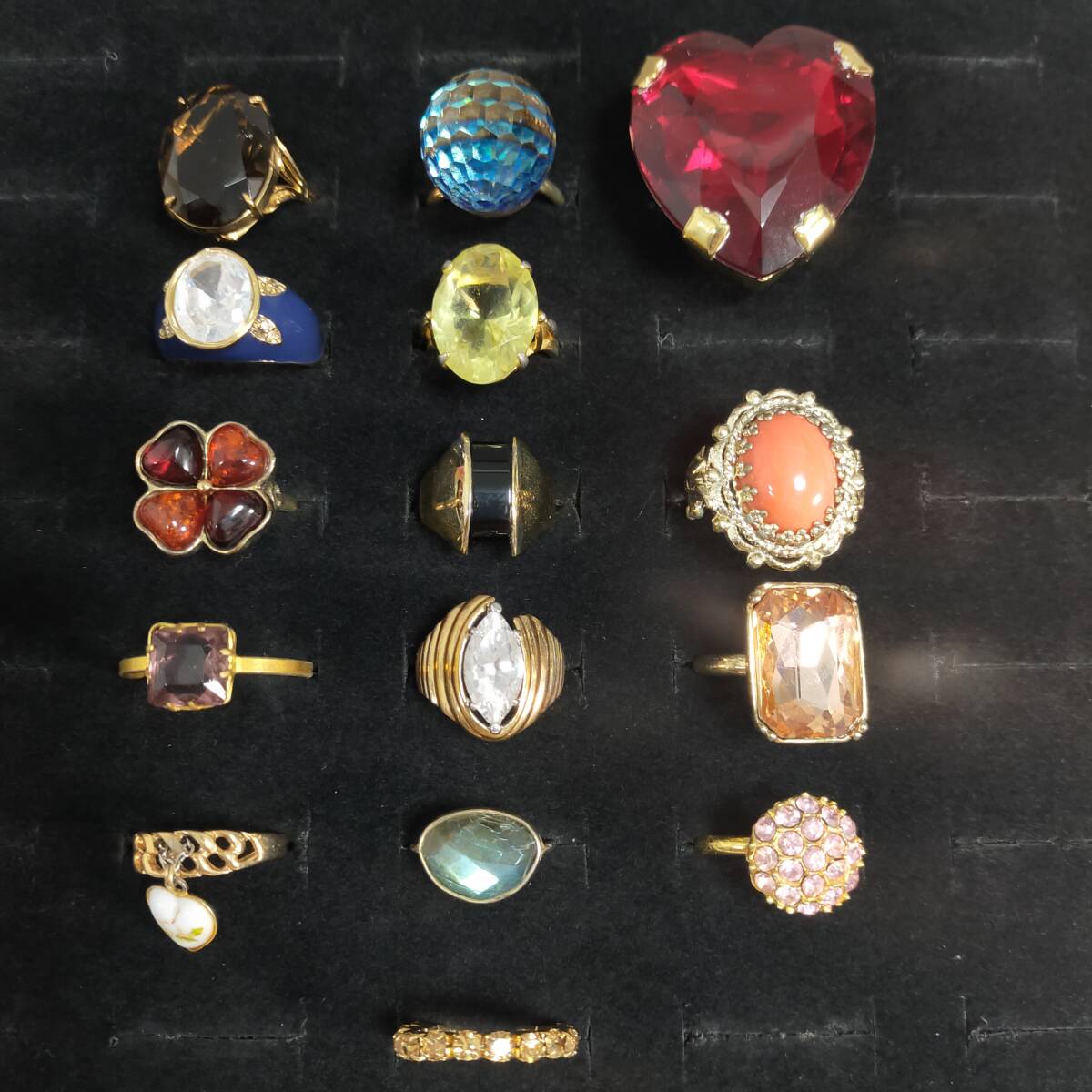 5711/14 GJ72241 アクセサリー リング 指輪 天然石 ゴールドカラー ヴィンテージ おまとめ 約90g 現状品拍卖