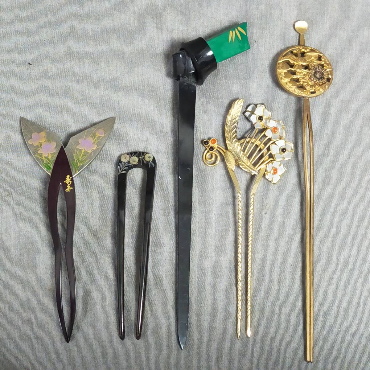 5711/14 GJ72466 簪 ヘアアクセサリー セット おまとめ 和装 寿舟 ヴィンテージ ゴールドカラー 現状品 総重量約50g拍卖