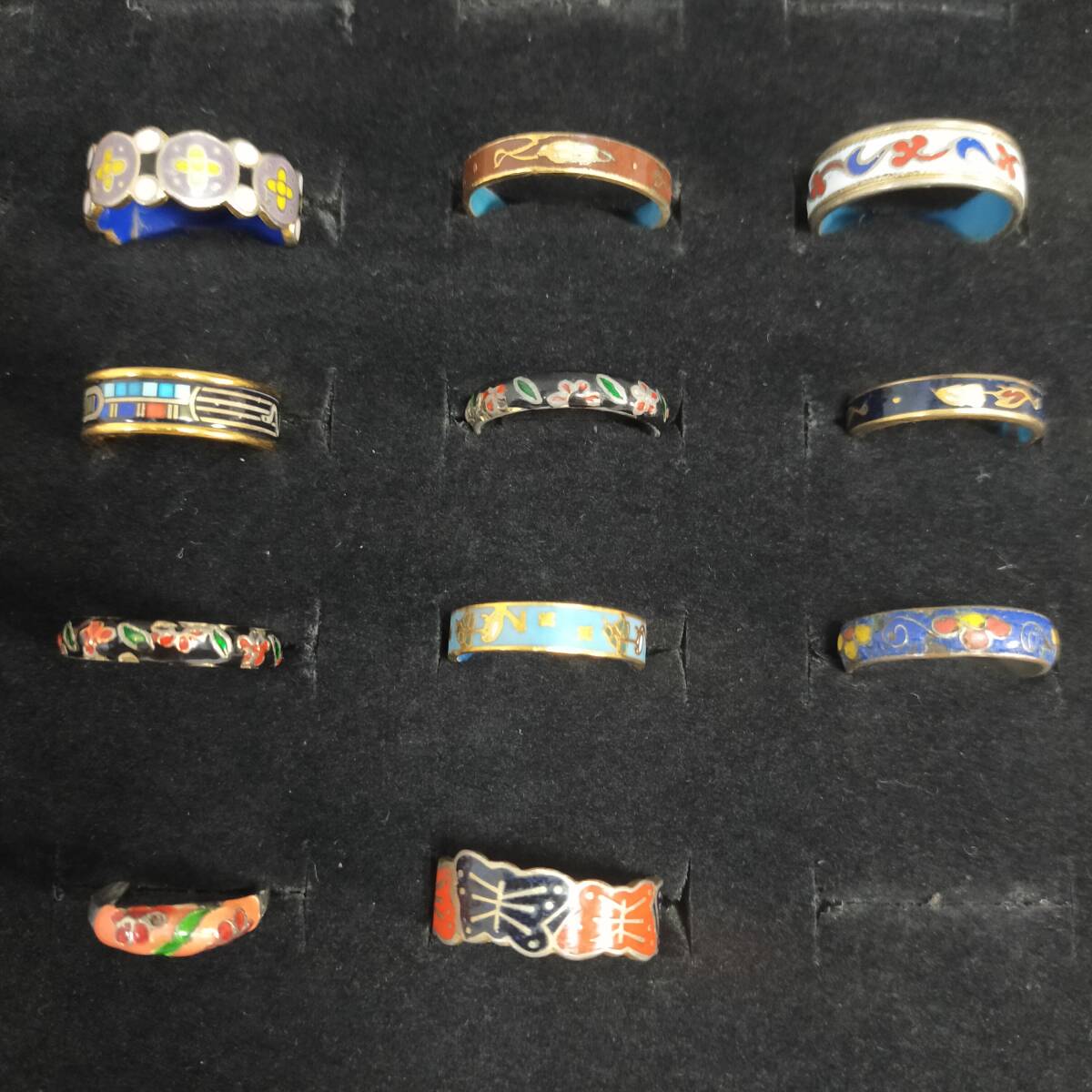 5711/14 GJ72232 アクセサリー リング 指輪 七宝 焼物系 ヴィンテージ おまとめ 約28.72g 現状品拍卖