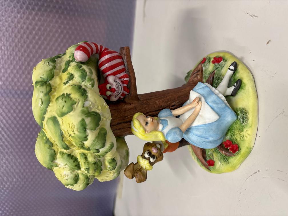 陶器製置物 不思議の国のアリス 絵師のサンプル品 非売品 レア物 Disney ディズニー オブジェ 24EHXK拍卖