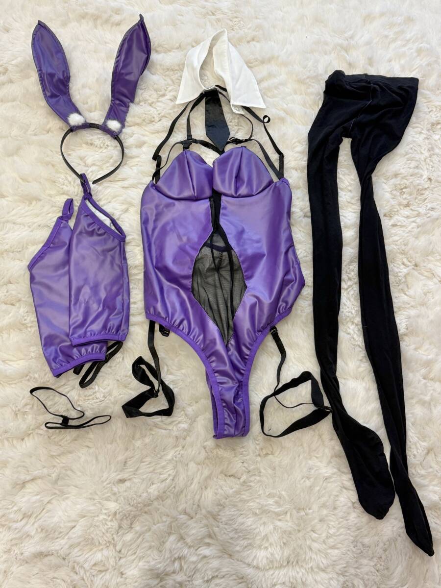 中古 バニーガール パープル コスプレ 衣装 一式 コスプレ衣装拍卖