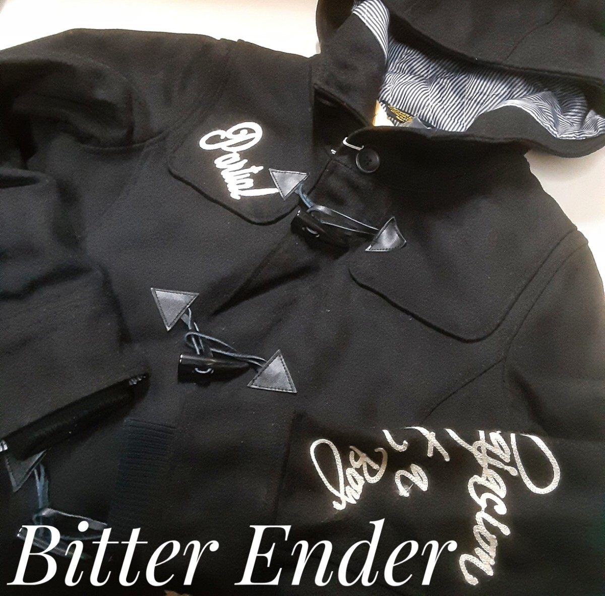 最値!新品!定15540円!廃盤!限定チェーンステッチモデル!ビッターエンダー(Bitter Ender)ウール ダッフル コート!ブラック!黒 M ラスト1点拍卖