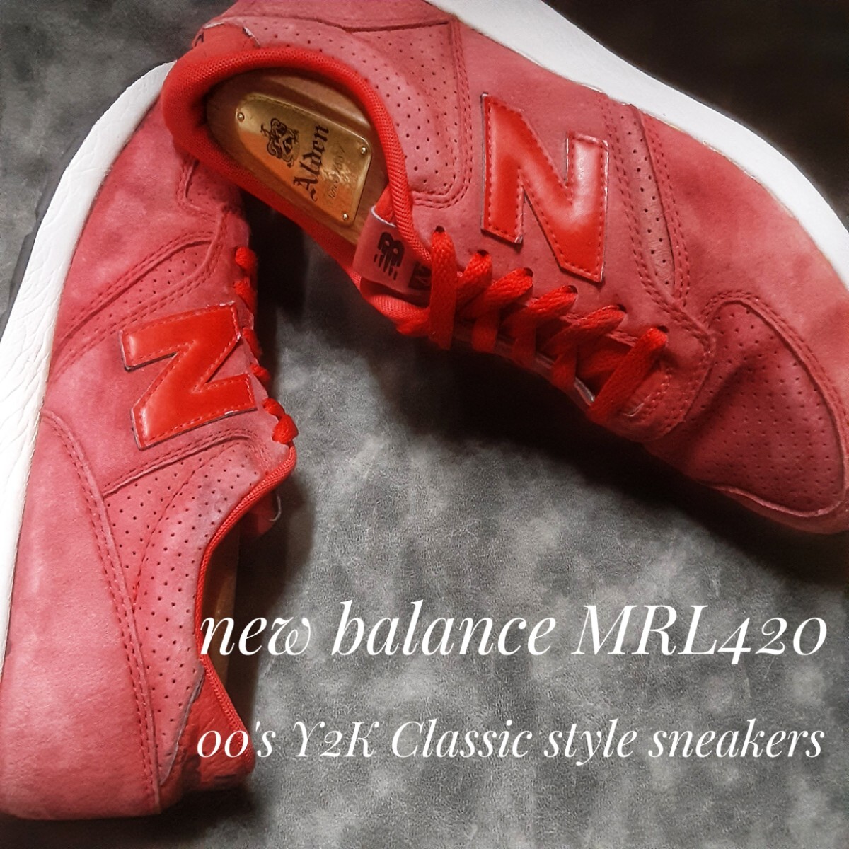 最値!00'sY2Kクラシックスタイル!旧ヌバックレザー×名作サンドチェリーカラー!ニューバランス ML420高級スニーカー!赤白 26cm拍卖