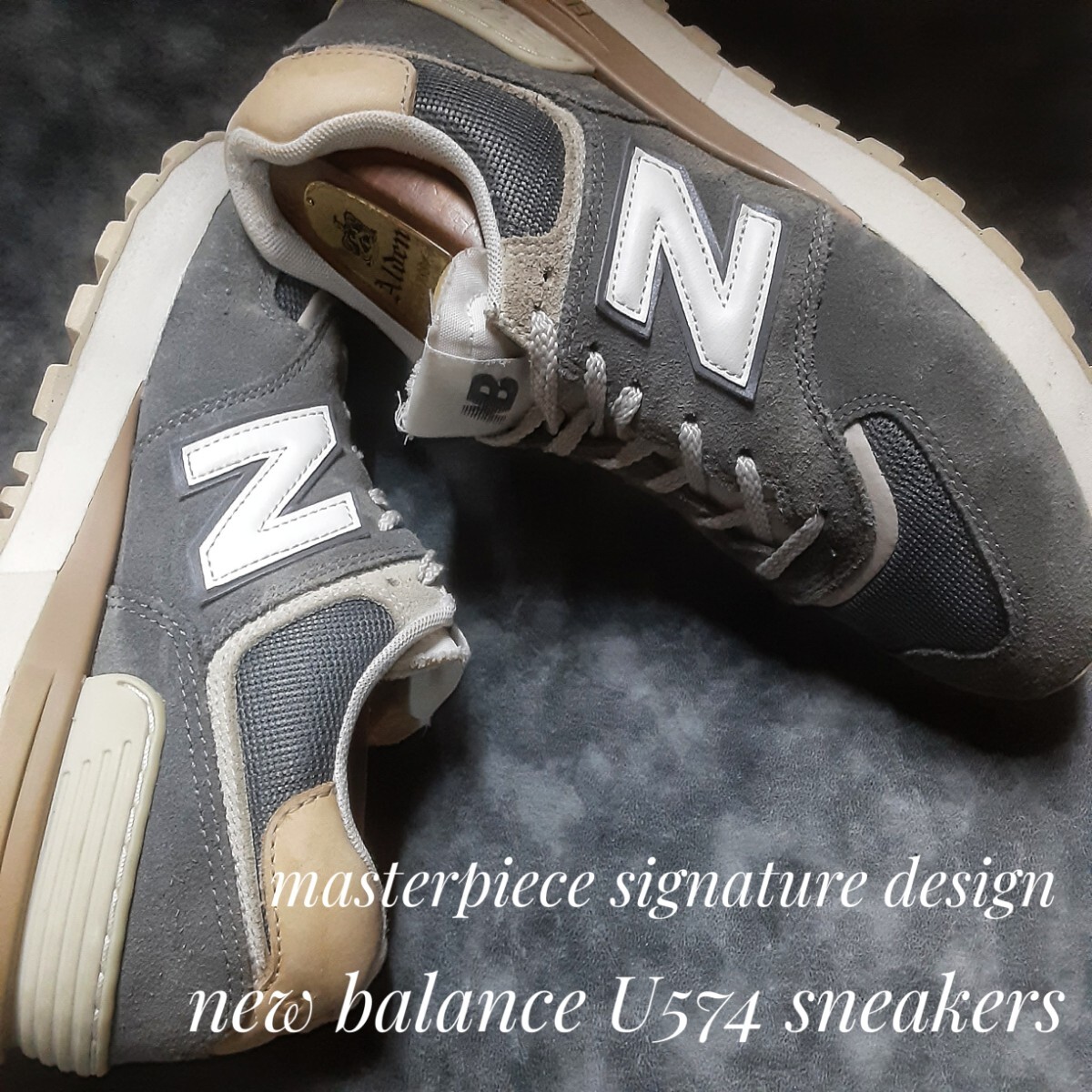 最値!定14850円!名作シグネチャーカラー!575+576インスパイアモデル!ニューバランス U574高級スニーカー!グレー!灰色白 メンズ 24.5cm拍卖