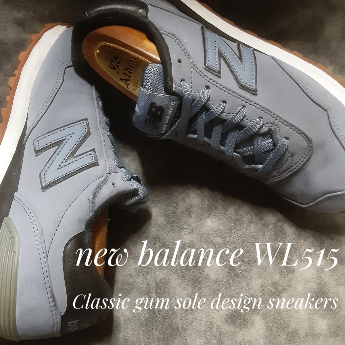 最値!生産終了!希少海外ラベンダーグレーカラー!クラシックガムソール!ニューバランス WL515 シンセレザー スニーカー!グレー!灰色黒 25.5拍卖
