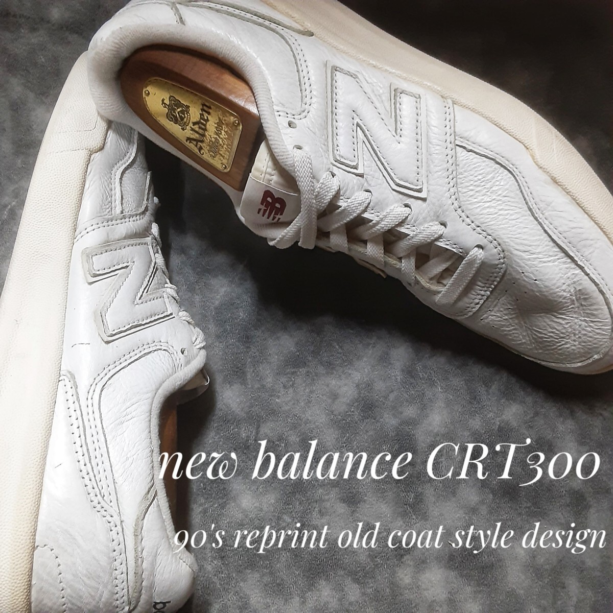 最値!90's復刻!オールドコートスタイル!最上位カウレザーファブリック!ニューバランス CRT300高級スニーカー!ホワイト!白 27cm拍卖
