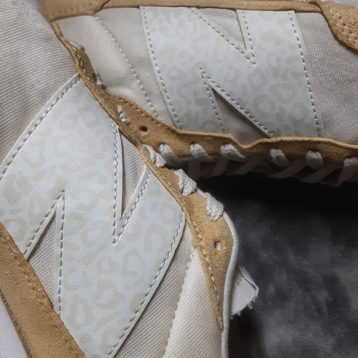 最値!定10340円!希少レオパードアニマルエンブレム!アーカイブチャンキーソール!ニューバランス WS237スニーカー!ベージュ×ホワイト!26.5 拍卖