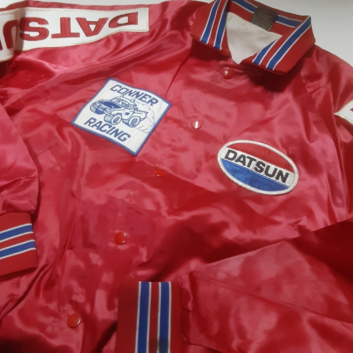 最値!希少70~80's!黒タグUSA製!ヴィンテージ!名作アリストジャックシリーズ!ヒルトン×ダットサン モーター ジャケット!レッド!赤 Lサイズ拍卖