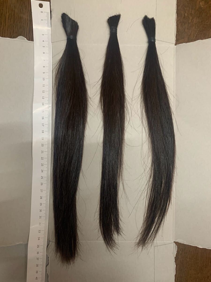 10代 髪の毛 人毛 髪束 毛束 約35cm ヘアドネーション拍卖