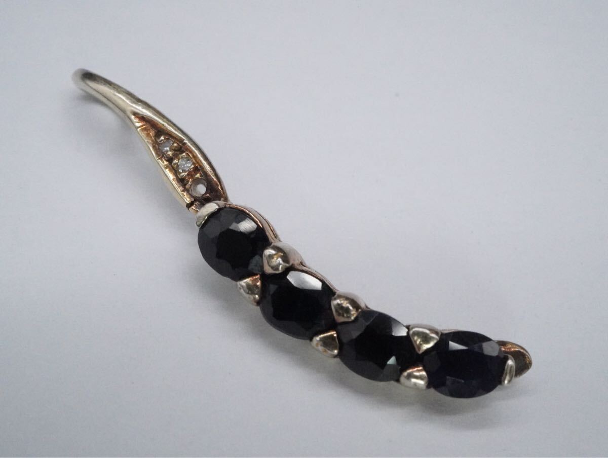 【45】サファイア ダイヤモンド付き SILVER シルバー ペンダントトップ ネックレストップ アクセサリー TIA拍卖
