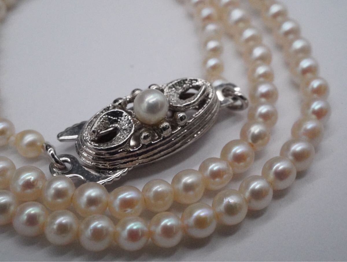 【27】ベビーパール 本真珠 パール SILVER シルバー ネックレス 長さ約38cm アクセサリー TIA拍卖
