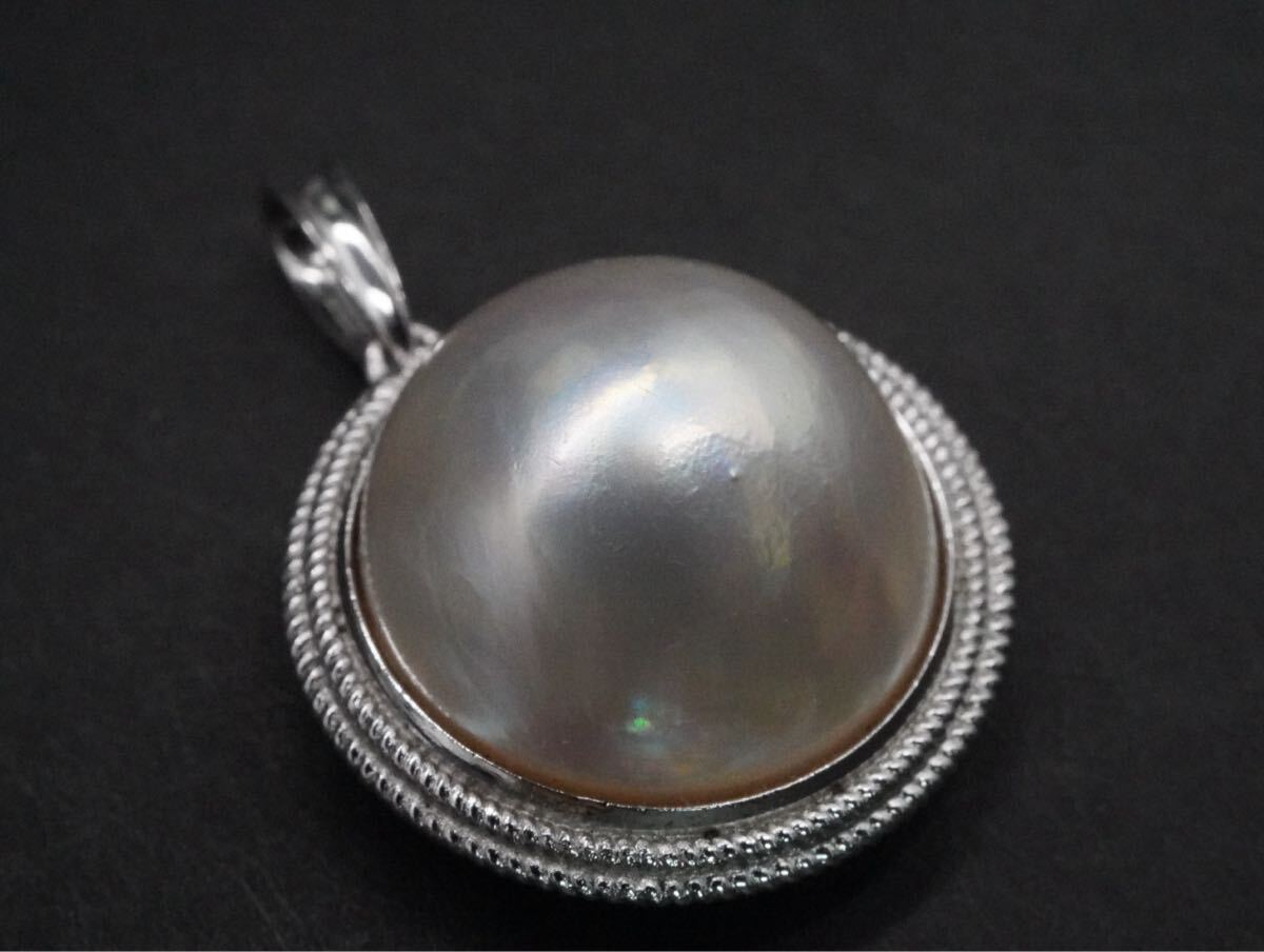【478】マベパール 半円真珠 パール SILVER シルバー ペンダントトップ ネックレストップ アクセサリー TIA拍卖