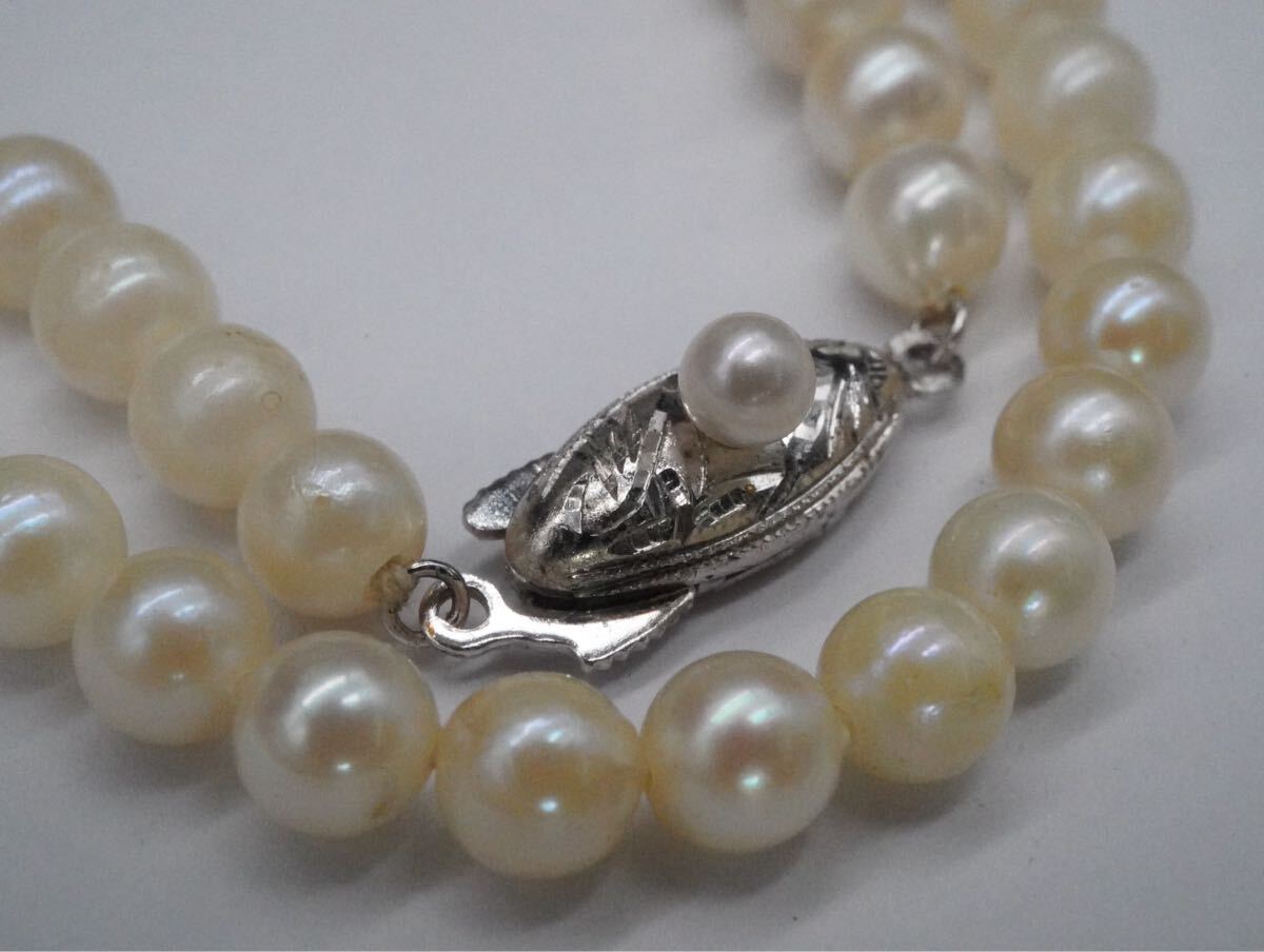 【233】本真珠 パール SILVER シルバー ネックレス 長さ約37cm アクセサリー TIA拍卖