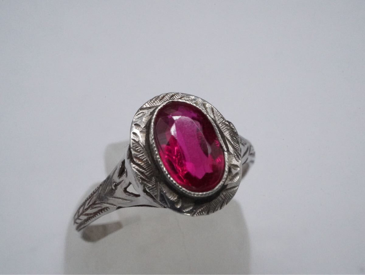 【97】15号 号 SPM サンプラチナ ルビー ヴィンテージ ビンテージ リング 指輪 アクセサリー TIA拍卖