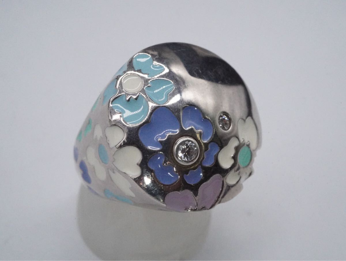 【96】13号 STAR JEWELRY スタージュエリー SILVER シルバー 925 花 指輪 リング アクセサリー TIA拍卖