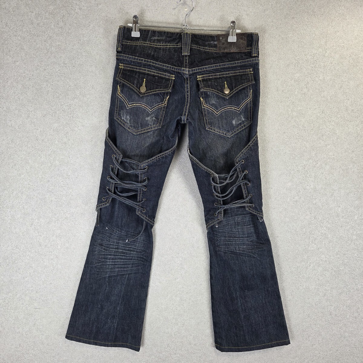 希少 Tornado Mart Knee Lace Up Flared Jeans トルネードマート レースアップ フレア デニムパンツ ジーンズ Y2K 平成 お兄系 archive 拍卖