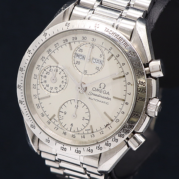1円 稼働 オメガ スピードマスター 3521.30 AT 55696521 アイボリー文字盤 メンズ腕時計 1225510 10OKT KMR拍卖