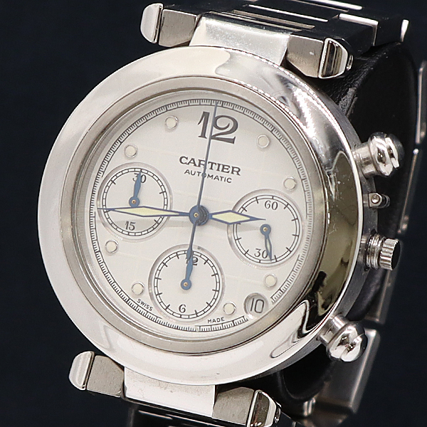 1円 保付 稼働 カルティエ パシャ 2412 842165CC AT シルバー文字盤 ボーイズ/メンズ腕時計 7188610 10OKT KMR拍卖
