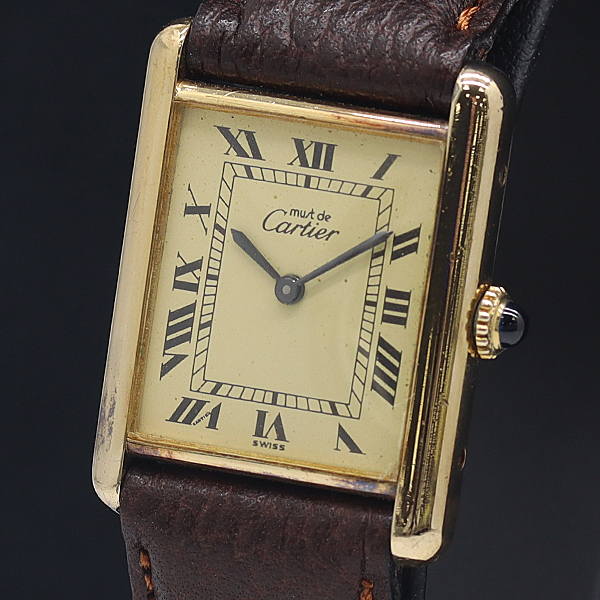 1円 カルティエ マストタンク SV925 アイボリー文字盤 手巻 レディース腕時計 0939510 10PRT KTU拍卖