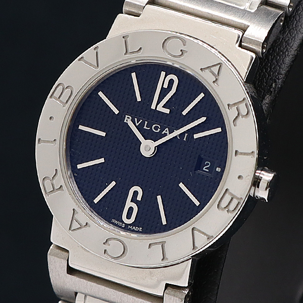 1円 稼働 良品 ブルガリ(BVLGARI) BB26SS QZ ブラック文字盤 レディース腕時計 0732600 10PRT KMR拍卖