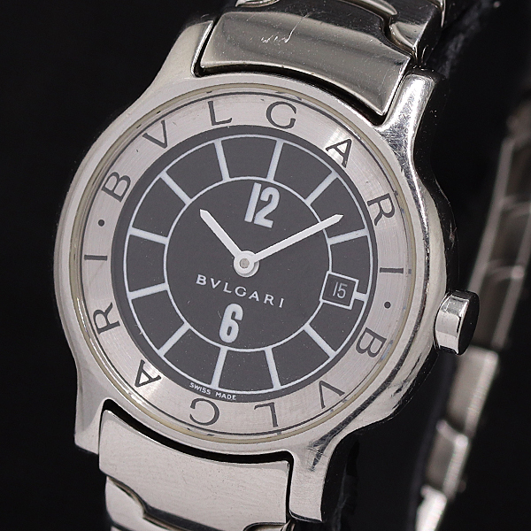 1円 稼働 ブルガリ ソロテンポ ST29S QZ ブラック文字盤 レディース腕時計 0069300 10MGT MST拍卖