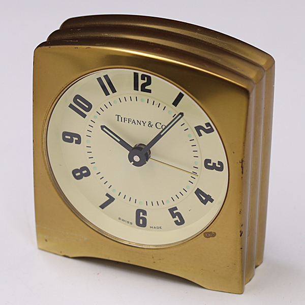 1円 ティファニー トラベルクロック ゴールド QZ アイボリー文字盤 置時計 腕時計 2908000 10NBG MST拍卖