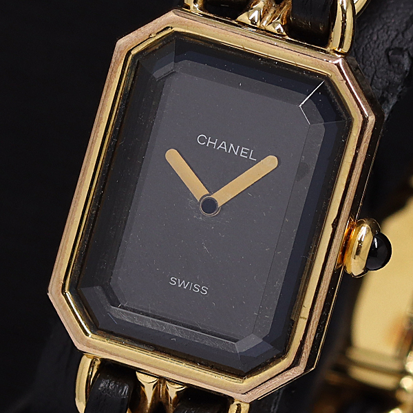 1円 稼働 シャネル プルミエールS H0001 QZ ブラック文字盤 レディース腕時計 0069410 10MGT MST拍卖