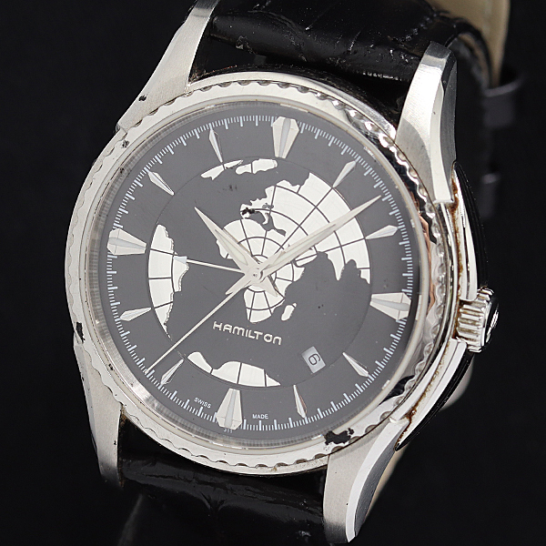 1円 稼働 ハミルトン リーバ H346550 AT/自動巻 ブラック文字盤 メンズ腕時計 0003300 10ERT SMZ拍卖