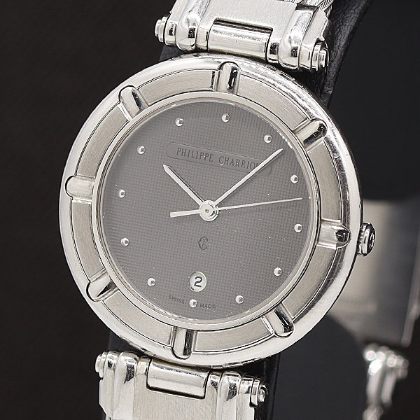 1円 稼働 フィリップシャリオール 75.93.071 QZ グレー文字盤 ボーイズ腕時計 0023100 10ERT IGR拍卖